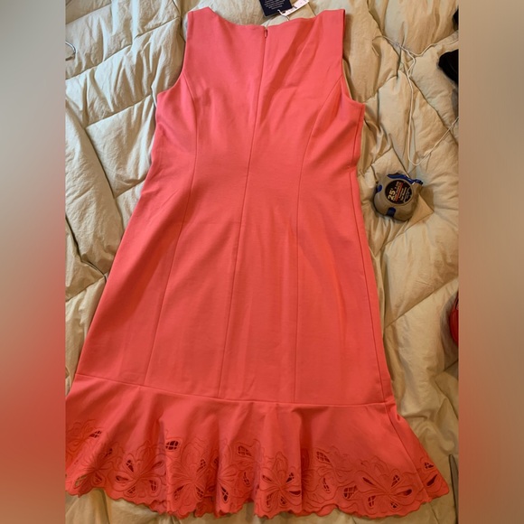 Talbots RSVP Sheath Dress Size 8 With Lacy Ruffle At Hem NWT - Picture 2 of 7